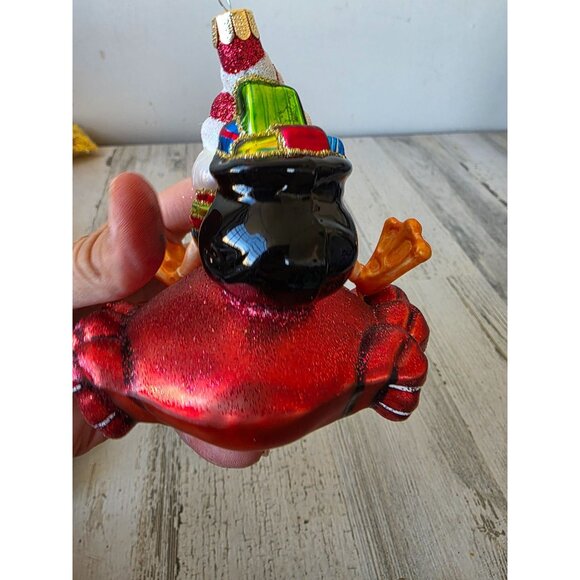 Crab Santa glass glitter ornament diver Xmas‎ tree - Picture 4 of 9